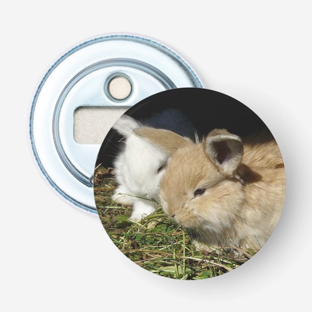 Cute little fluffy bunnies    bottle opener (Front)
