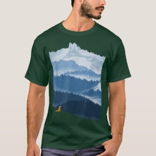 Cute Little Fo Starring At The Mountain Landscape T-Shirt