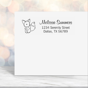 Cute Little Fox Address Self-inking Stamp