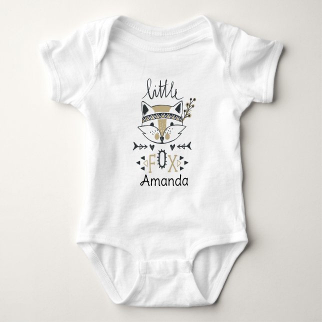 Cute Little Fox  Baby Bodysuit (Front)