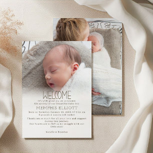 Cute Little Fox Baby Photo Announcement