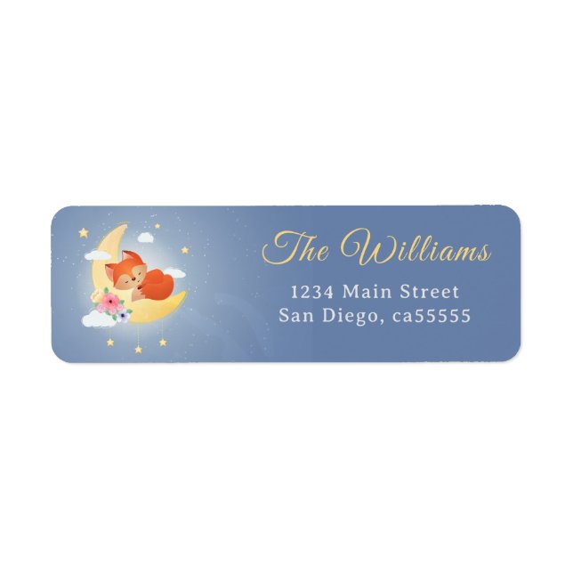 Cute little fox baby shower address (Front)