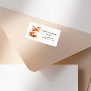 Cute Little Fox Baby Shower Address Label