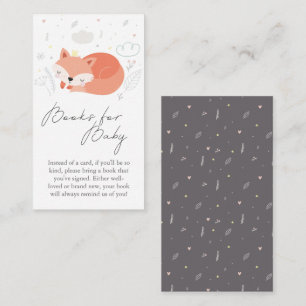 Cute Little Fox Baby Shower Books for Baby  Enclosure Card