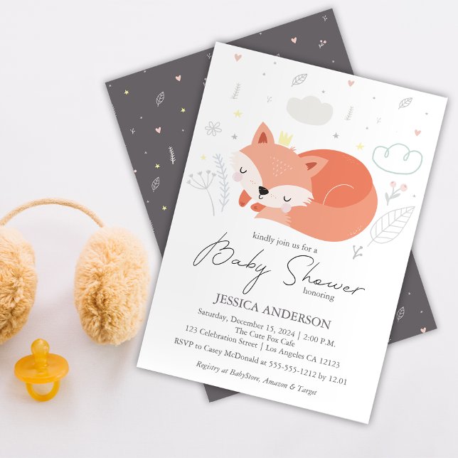 Cute Little Fox Baby Shower  Invitation (Creator Uploaded)