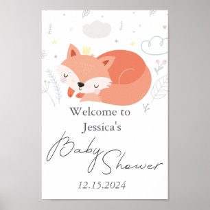 Cute Little Fox Baby Shower  Poster