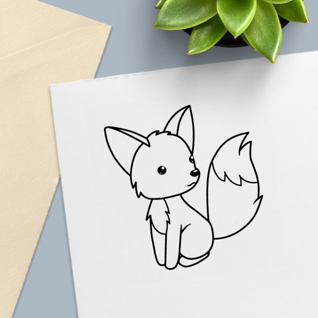 Cute Little Fox Colour Me Self-inking Stamp (Creator Uploaded)
