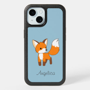 Cute Little Fox on Blue