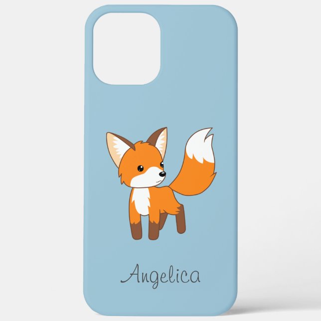 Cute Little Fox on Blue Case-Mate iPhone Case (Back)