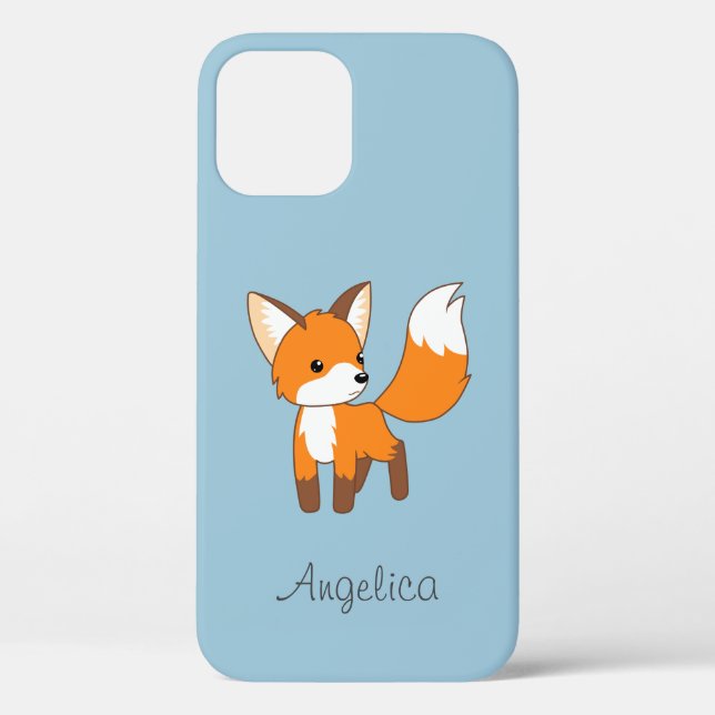 Cute Little Fox on Blue Case-Mate iPhone Case (Back)