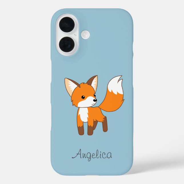 Cute Little Fox on Blue Case-Mate iPhone Case (Back)
