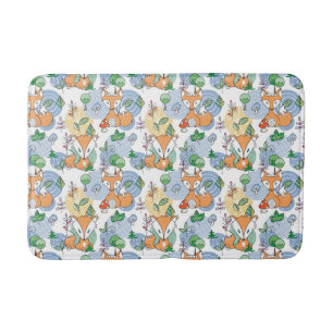 Cute Little Fox Pattern Bath Mat