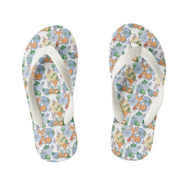 Cute Little Fox Pattern Kid's Jandals (Footbed)