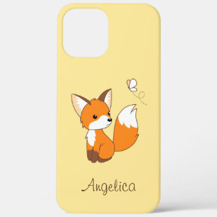 Cute Little Fox Watching Butterfly iPhone 12 Pro Max Case