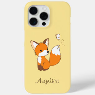 Cute Little Fox Watching Butterfly iPhone 15 Pro Max Case