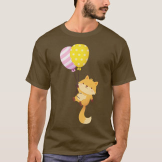 Cute Little Fox With Balloons T-Shirt