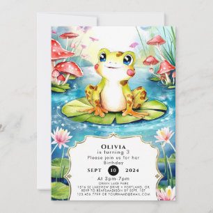 Cute Little Frog Birthday Invitation