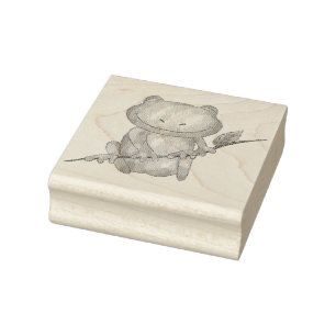 Cute Little Froggy   Wood Art Stamp