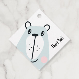 Cute little funny bear favour tags