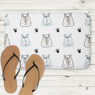 Cute little funny bear kids bathroom bath mat