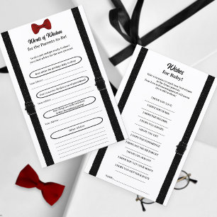 Cute Little Gentleman Baby Shower Fun Advice Card