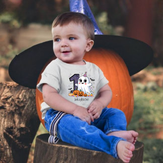 Cute Little Ghost 1st Birthday Halloween Baby T-Shirt