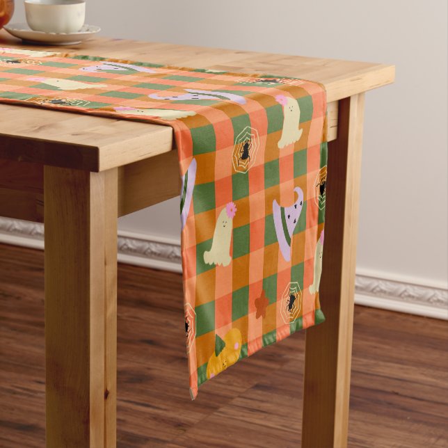 Cute little ghost Halloween Short Table Runner (In Situ)