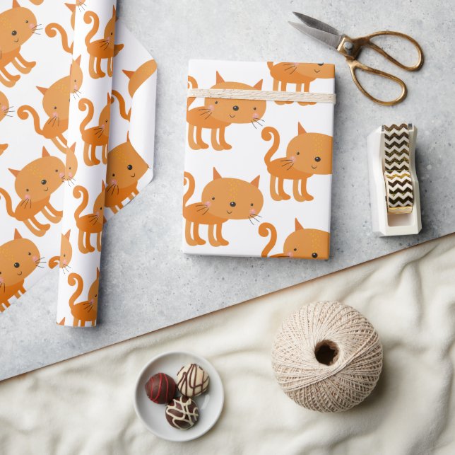 Cute Little Ginger Cat - Kids Wrapping Paper (Crafts)
