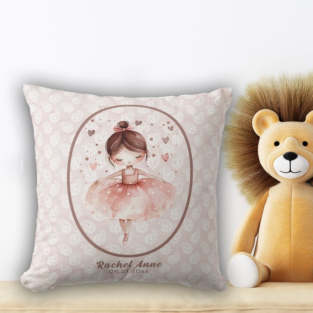 Cute Little Girl Ballerina Nursery Cushion (Creator Uploaded)