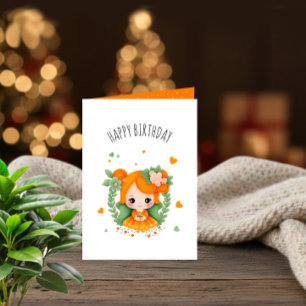 Cute little girl holiday card