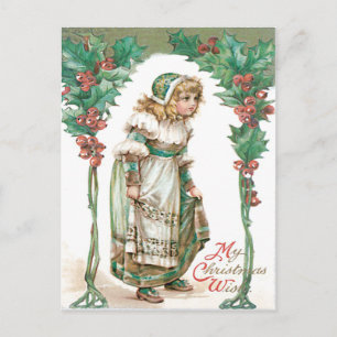 Cute Little Girl Holly Postcard