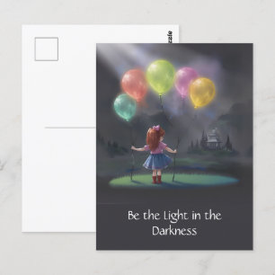 Cute Little Girl with Balloons Postcard