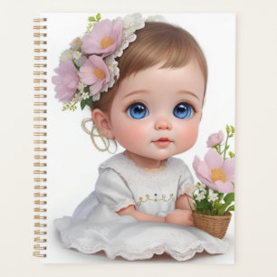 Cute Little Girl With Blue Eyes Planner