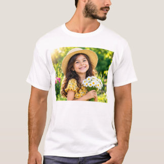 Cute Little Girl With Flowers - Summer Floral Kids T-Shirt