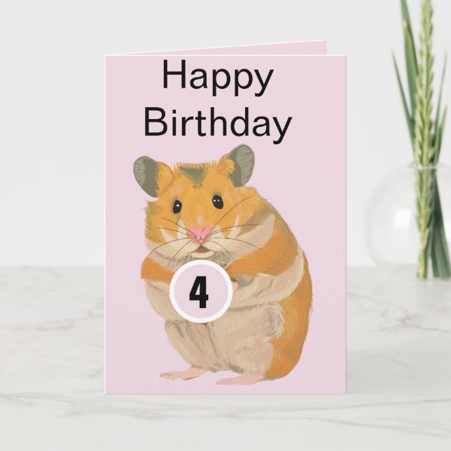 Cute little Hamster Age Card (Front)
