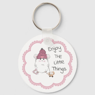 Cute Little Hamster "Enjoy The Little Things" Key Ring