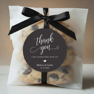 Cute Little Heart Modern Wedding Thank You Gifts Classic Round Sticker
