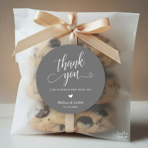 Cute Little Heart Modern Wedding Thank You Gifts Classic Round Sticker