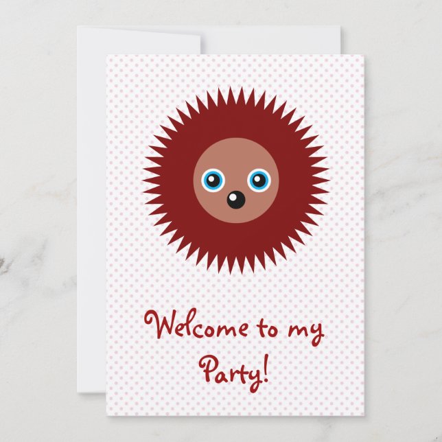 Cute little hedgehog invitation (Front)