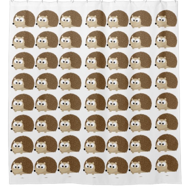 Cute Little Hedgehog Pattern Shower Curtain (Front)