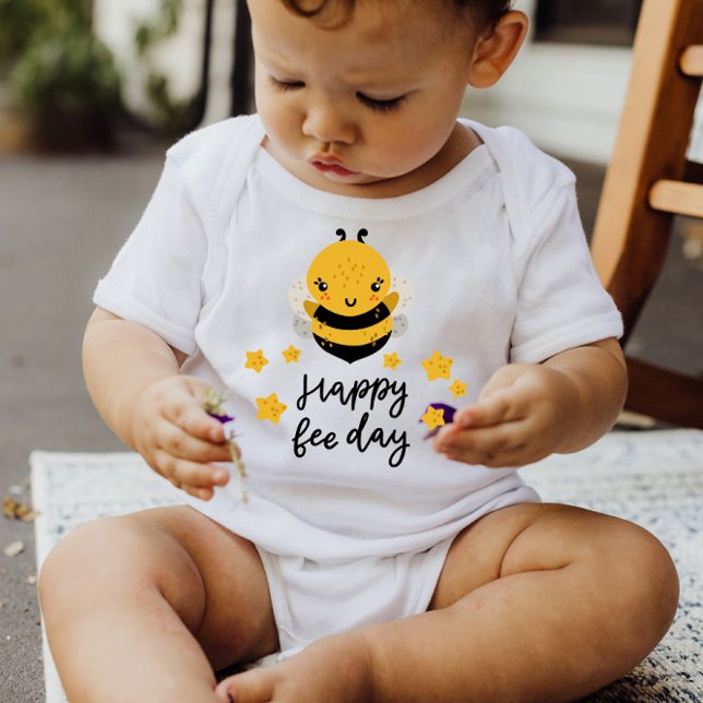 Cute Little Honey Bee Yellow Stars | Baby Bodysuit (Creator Uploaded)