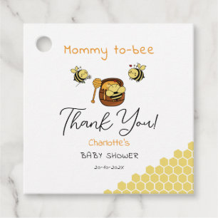 Cute Little Honeybee With Sweet Honey Baby Shower Favour Tags