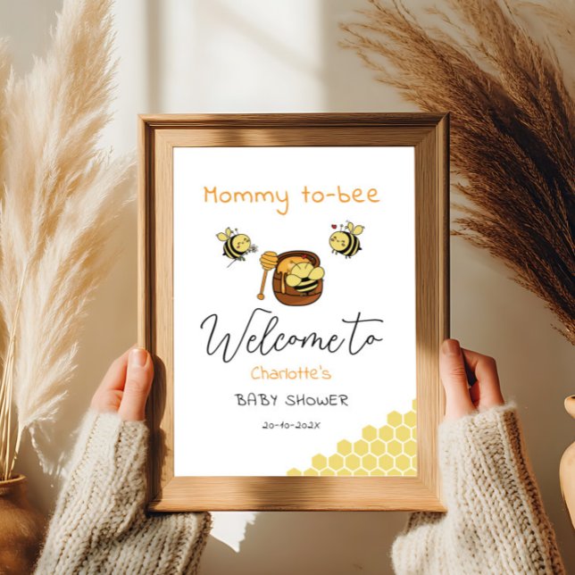 Cute Little Honeybee With Sweet Honey Baby Welcome Poster (Creator Uploaded)