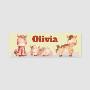 Cute Little Horse Animal Custom Name Personal  Name Tag