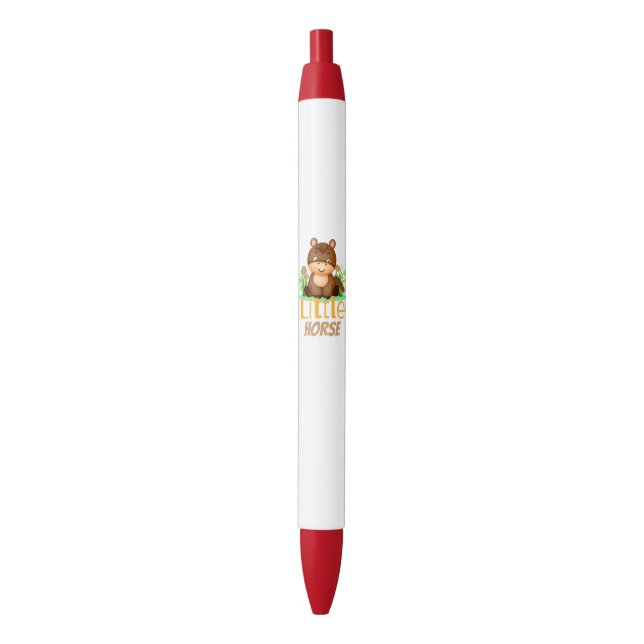 Cute little horse black ink pen (Front Vertical)