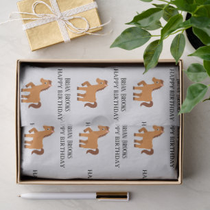 Cute little horse custom name birthday tissue paper