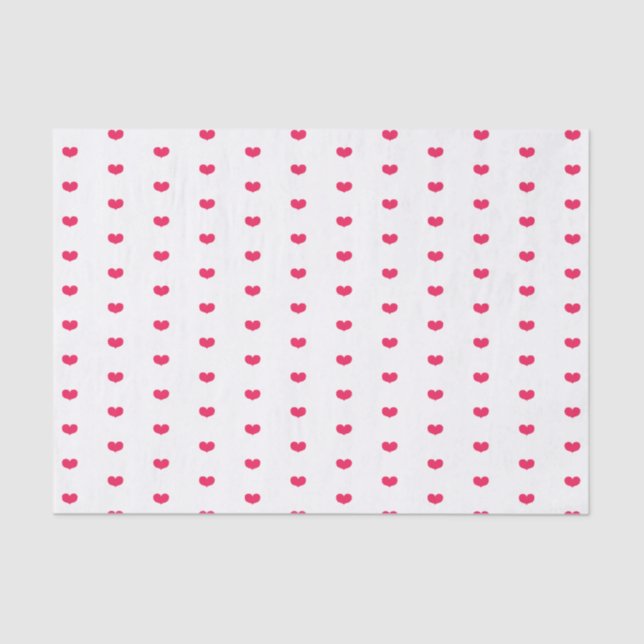 Cute Little Hot Pink Hearts - Valentine's Day Tissue Paper (Front)