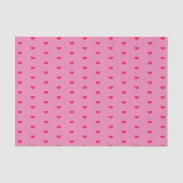 Cute Little Hot Pink Hearts - Valentine's Day Tissue Paper (Front)