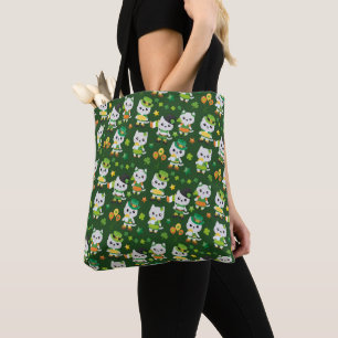 CUTE LITTLE IRISH CELTIC KITTY CATS TOTE BAG