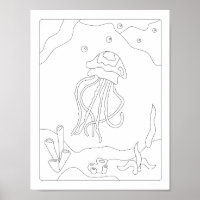 Cute Little Jellyfish Antistress Colouring book